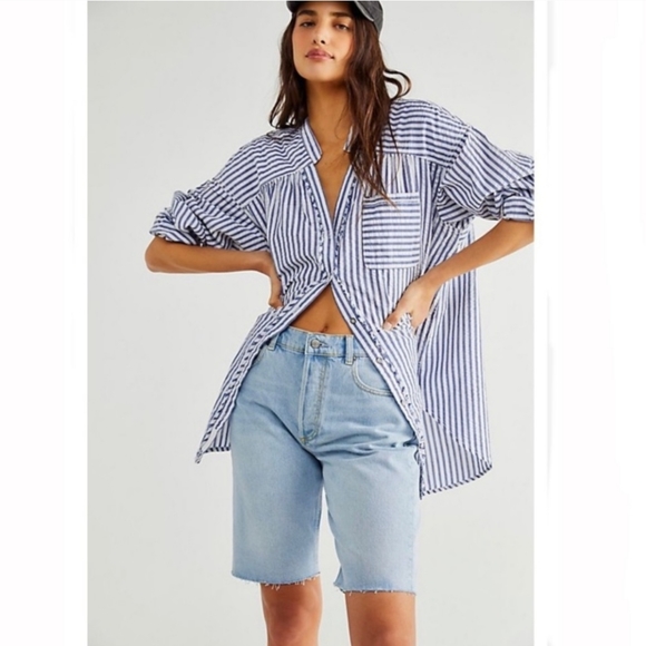 Boyish High Waisted Relaxed Fit Organic Cotton & Tencel Blend Bermuda Sh… - Picture 12 of 16